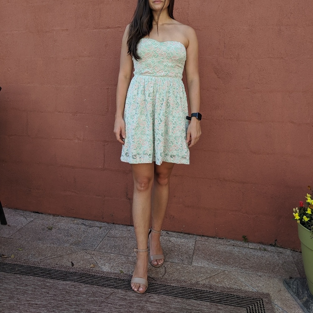 Strapless Lace Dress